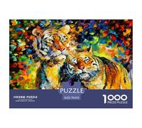 The Tigre in Love Puzzle 1000 Pièces Pour Adultes Et Enfants Dès 14 ANS Jeu De Patience Et De Réflexion Divertissement Créatif Cadeau Classiques Décoration De La Maison 70x50cm/1000pcs