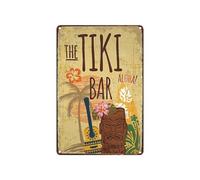 The Tiki Bar Aloha Hawaii Style Summer Palm Tree Beach Surfing Metal Tin Sign 30.5 cm x 20.3 cm
