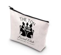 The Ton Social Club - Bolsa de maquillaje con texto en inglés "Spill The Tea" Gifts Polin Season Gifts Lady Society Paper Gifts Dear Gentle Readers Gifts, The Ton UK