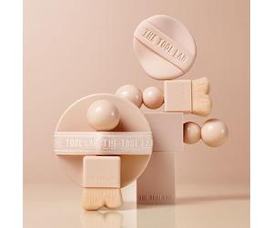 THE TOOL LAB STAMP SKINFIT CUSHION GLOW 23 beige natural + juego de brochas