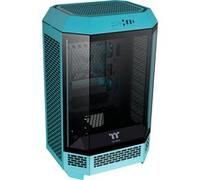Thermaltake The Tower 300 | Micro Tower m-ATX Octogonal | 2 Ventiladores de 140mm Preinstalados | Ventilación Vertical | Compatible con Radiador de 420mm y hasta 8 Ventiladores | Turquesa