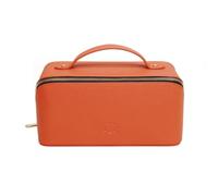 The Train Case Beauty Concertina - Organizador plegable para artículos de tocador, neceser de maquillaje Alice Wheeler, Naranja y negro, Lado suave