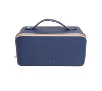 The Train Case Beauty Concertina - Organizador plegable para artículos de tocador, neceser de maquillaje Alice Wheeler, Azul marino y piedra, Lado suave