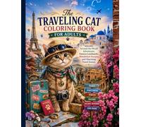 The Traveling Cat Coloring Book for Adults: Adorable Around-the-World Adventures, Famous Landmarks, Wanderlust Escapes and Charming Travel Scenes