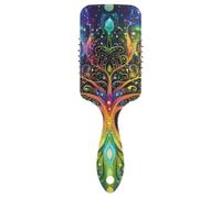 The Tree - Cepillo de pelo suave y colorido para hombres, diseñado para masajear el cuero cabelludo para cabello fino con mango ergonómico para cabello rizado