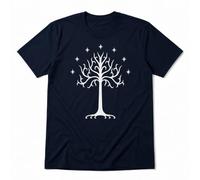 The Tree of Gondor - Camiseta Manga Corta (M, Azul Marino)