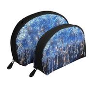 The Tree of Life - Bolsas de maquillaje con diseño de diamantes, 2 piezas, portátil, bolsa de aseo de viaje, White, Talla única