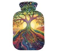 The Tree of Life - Botella de agua caliente colorida con cubierta suave, bolsas de agua de 2 litros para calambres menstruales, calambres menstruales, calambres menstruales