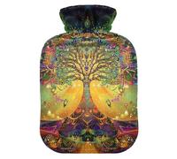 The Tree of Life - Botella de agua caliente colorida con funda suave, bolsa de agua de 2 L para calentador de abdomen, calentador de abdomen, calentador de abdomen
