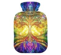 The Tree of Life - Botellas de agua caliente coloridas con cubierta suave, bolsa de compresión caliente de 2 L para dolor muscular, dolor muscular
