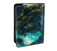 The Tree of Life Has Celestial and Natural Scenes - Soporte para pasaporte impreso de piel sintética, organizador de viaje para hombres y mujeres, 6.5 pulgadas, Black, Talla única