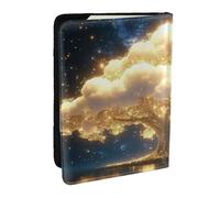 The Tree of Life is Luminous - Soporte para pasaporte impreso de piel sintética, organizador de viaje para hombres y mujeres, 6.5 pulgadas, Black, Talla única