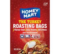 The Turkey Roasting Bags Flavour Seal Jumbo - Bolsas para horno con lazos para hornos y microondas, perfectas para asar pavo, pollo, pescado, carne y verduras, extragrande, 45 cm x 55 cm, 4 bolsas