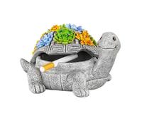 The turtle - shaped ashtray has a lid like a succulent flower. It's not just a practical item but also a collectible and art decor for your desk.