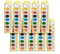 THE TWIDDLERS - 10 Juegos de Paletas de Acuarela, Estuches Individuales con Pincel de Madera y 8 Colores Vibrantes, Solo Añade Agua, Lavables - Bolsas de Fiesta para Niños, Regalos para Clase