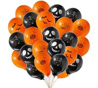 THE TWIDDLERS 100 Globos de Latex para Fiestas de Halloween - Negros y Naranja Fiesta de Halloween Globo, Decoración de Halloween