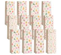 THE TWIDDLERS - 12 Bolsas Navideñas para Vino con Asas de Cuerda en Festivos Diseños Pastel, Bolsas para Botellas, 2 de Cada Diseño, Festiva Bolsa Navideña para Botellas de Vino - 35cm x 13cm