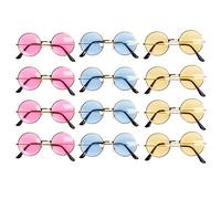 THE TWIDDLERS 12 Gafas de Sol Retro Hippie Redondas para Niños y Adultos