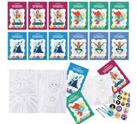THE TWIDDLERS 12 Libros Para Colorear Para Niños, Tamaño A5-16 Divertidos Diseños Surtidos con 48 Crayones de Colores y Pegatinas Incluidas - Ideal Para Niños de 4 a 8 Años