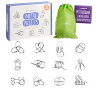 THE TWIDDLERS - 12 piezas de alambre de metal IQ Brain Teaser Mind Puzzles, Multipack Mini Juguetes de Regalo Escolar y Rellenos de Bolsas de Fiesta para Niños, Adultos Christmas Cracker Party Favours