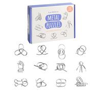 THE TWIDDLERS - 12 piezas de alambre de metal IQ Brain Teaser Mind Puzzles, Multipack Mini Juguetes de Regalo Escolar y Rellenos de Bolsas de Fiesta para Niños, Adultos Christmas Cracker Party Favours