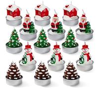 THE TWIDDLERS - 15 Mini Velas Navideñas Sin Aroma, Los Diseños Incluyen El Árbol de Navidad Y Las Velas En Forma de Papá Noel