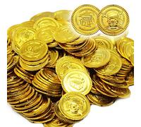THE TWIDDLERS 180 Plastico Monedas De Oro para Niños - Rellenos De Bolsos De Fiesta, Piñata, Fiestas Temáticas Piratas