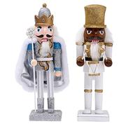 THE TWIDDLERS 2 Soldados Cascanueces de Madera (26cm) Hechos a Mano - Decoración Navideña Tradicional Que Les Encantará a los Niños