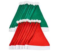 THE TWIDDLERS - 20 Sombreros de Papá Noel Rojo y Verde para Niños y Adultos Disfraces de Fiesta de Navidad - 32cm x 38cm