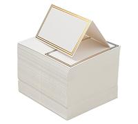 THE TWIDDLERS - 200 Tarjetas Marcasitios Boda, Blanco con Borde Dorado - para Seating Plan Boda, Tarjetas de Comunion, Tarjetas de Nombre - 10cm