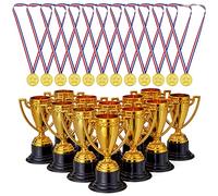 THE TWIDDLERS 24 Piezas de 12 Medallas y 12 Trofeos - Set de Premios para Niños