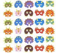 THE TWIDDLERS 30 Máscaras de Espuma Dinosaurio con Correas Elásticas para Niños