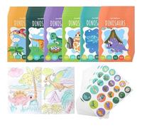 THE TWIDDLERS 36 Mini Libros para Colorear para Bolsas de Fiesta, con Pegatinas - Tema de Dinosaurios, A6 Mini Libros para Niños, Edad 4-8, Pequeños Libros para Colorear para Bolsas de Fiesta