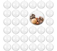 THE TWIDDLERS 48 Bolas de Navidad Transparentes para Llenar, 8cm - Adornos de Navidad Personalizable, Decoración Navideña, Manualidades, Regalos