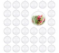 THE TWIDDLERS 48 Bolas de Navidad Transparentes para Rellenar y Decorar (6 cm) - Adorno de árbol Colgante Personalizado - Decoración DIY para Navidad, Bodas, cumpleaños, Fiestas