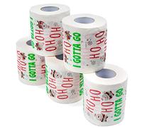 THE TWIDDLERS - 5 Rollos de Papel Higiénico de Papá Noel con Temática Navideña, Paquete de 3 Toallitas Suaves y Divertidas con Eslogan Cómico - Ho Ho Ho I Gotta Go