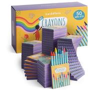 THE TWIDDLERS 50 Cajas de Crayones de Cera para Niños, 8 Crayones por Caja, 400 en Total - Colores Mixtos, Perfectos Mini Paquetes para Llenar Bolsas de Fiesta, Aulas Escolares