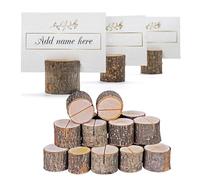 THE TWIDDLERS - 50 Porta Tarjetas de Mesa, Soporte Fotos Madera, Portamenús de Madera, Madera de Pino Decoracion Boda - Bodas y Eventos, Centro de Mesa, Porta Fotos - 3 x 3 cm