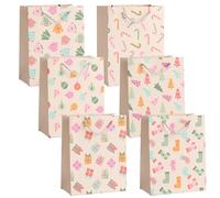 THE TWIDDLERS - 6 bolsas grandes de regalo con asas en diseños navideños surtidos, 1 de cada diseño, bolsa de regalo multipack con motivos coloridos - bolsas de regalo 24cm x 18cm