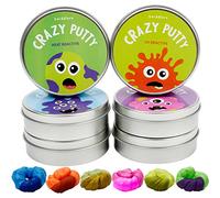 THE TWIDDLERS 6 masillas Inteligentes Que cambian de Color, Baba reactiva al Calor en tarros con Tapa y 4 Mini linternas UV - Baba Bricolaje para niños de Primera Calidad, Juego de Regalo de Juguetes