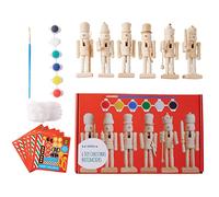 THE TWIDDLERS 6 Pinta Tu Propio Cascanueces (13 cm) - Vienen con Pegatinas, Barbas y Cabello para Agregar - Decoraciones Navideñas de Madera para Bricolaje y Manualidades