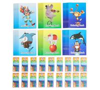 THE TWIDDLERS 72 Mini Libros para Colorear y 18 Cajas de Crayones de Cera, Tamaño A6 - Rellenos perfectos para bolsas de fiesta infantiles y escolares