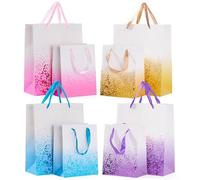 THE TWIDDLERS - 8 coloridas bolsas de regalo con asas de cinta para Navidad, regalos de cumpleaños, todas las ocasiones - colores y tamaños surtidos - 18 cm x 23 cm y 32 cm x 26 cm