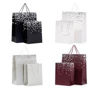 THE TWIDDLERS - 8 coloridas bolsas de regalo con asas de cinta para Navidad, regalos de cumpleaños, todas las ocasiones - colores y tamaños surtidos - 18 cm x 23 cm y 32 cm x 26 cm