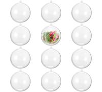 THE TWIDDLERS - Paquete de 12 Bolas Transparentes de 10cm para Rellenar - Adornos de Plástico Transparente para DIY, Decoraciones Navideñas y Colgantes