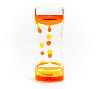THE TWIDDLERS - Reloj de Arena sensorial con Temporizador de Movimiento de líquido Amarillo Anaranjado, 14 cm - Lámpara de Lava de Burbujas de Agua para niños, Juguete sensorial calmante para Autismo
