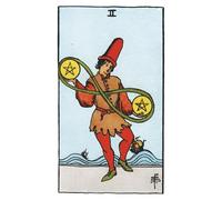 The Two of Pentacles: 156 College Ruled Lined Pages (78 leaves), 5x8 Notebook, Journal, Diary, Planner featuring image of The Two of Pentacles Tarot card