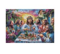 The Última Cena Jesús fe Religiosa Espiritual Puzzle 300 Piezas Hogar Decoración Elegante Rompecabezas para Hombres Y Mujeres 3D DIY Creativo Aliviar Estrés Desafío Intelectual 300 PCS