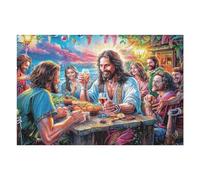 The Última Cena Jesús Religioso Fe Espiritual Puzzle 1000 Piezas para Adultos Divertido Cautivador Y Relajante Actividades Familiares 1000 PCS（75x50cm）