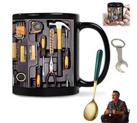 The Ultimate Mechanic's Toolbox Mug, 11oz Mechanic Tool Design Tea Drinkware, 11oz Ceramic Mechanic Toolbox Coffee Cup, Funny Tool Box Tea Mug for Men Dad Home Office (1pc)